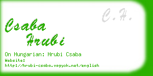 csaba hrubi business card